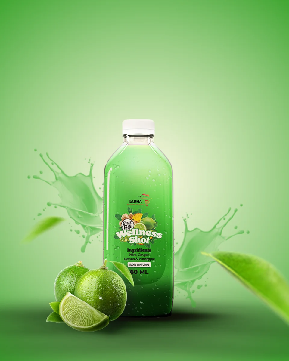 Ladha Wellness Shot packaging mockup